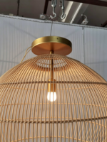Luminaire suspendu en rotin fait main, lustre en bambou tressé, LED à intensité variable, garantie de 2 ans pour hôtel, restaurant, style zen japonais