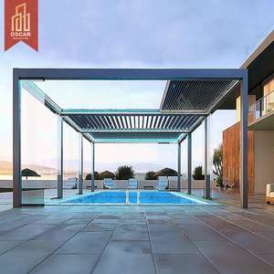Pérgola Grande para Exteriores con Marco <span class=keywords><strong>de</strong></span> Celosía, Puerta <span class=keywords><strong>de</strong></span> <span class=keywords><strong>Entrada</strong></span>, Área <span class=keywords><strong>de</strong></span> Recreación, Pérgola Retráctil Independiente <span class=keywords><strong>de</strong></span> Aluminio - Product Image 1
