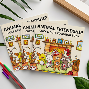 สมุดระบายสีสำหรับเด็กอนุบาลสมุดระบายสีและหนังสือดูเดิลมิตรภาพกับสัตว์ - Product Image 6