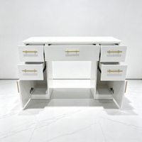 Bureau de manucure individuel sur mesure avec plateau en marbre et tiroir – Poste de travail moderne pour salon – Vente directe usine