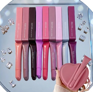 Pochette de rangement en forme de cœur pour rouge à lèvres et brillant à lèvres, naturelle, 10g, portable, texture douce, pour écouteurs et petits objets - Product Image 1