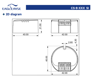 ไดรเวอร์ LED กระแสคงที่ Eaglerise CS-8-200 SI 8W 200mA 30-40V 220-240Vac รูปทรงกลม รองรับ SELV IP20 พร้อมแหล่งจ่ายไฟในตัว - Product Image 6