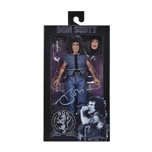 NECA BON SCOTT AC/DC主唱摇滚明星动作人物铰接关节可移动乙烯基雕像娃娃收藏模型礼品