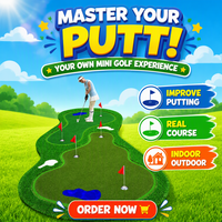 Terrain de golf artificiel multi-trous pour la pratique du putting, mini parcours de golf pour jardin, maison, intérieur et extérieur