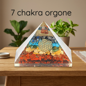 Pirámide de Orgón de 7 Chakras, Cristal, Piedra Preciosa, Artesanía, Pirámide de Resina Hecha a Mano para Decoración del Hogar, Meditación - Product Image 4