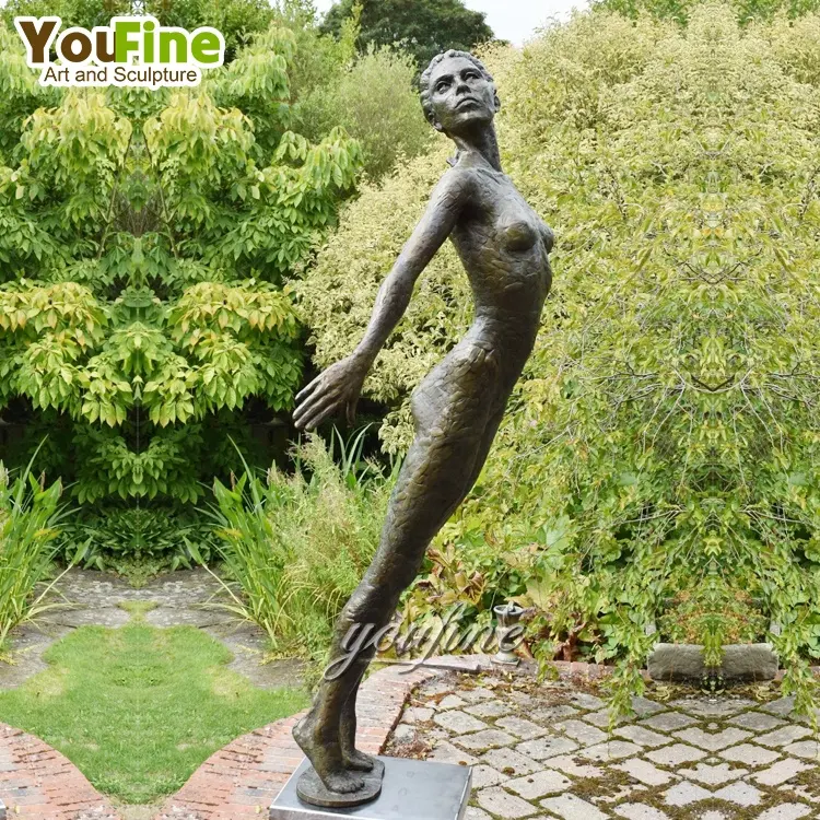 Statue de jardin, Figure grande taille de vie noire, femme nue