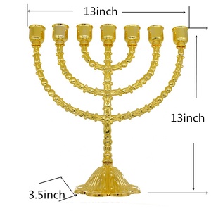 Menorah de 30 cm Décoration d'intérieur Alliage Hanoucca Décoration juive - Product Image 3