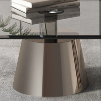 Nordique De Luxe Moderne Salontafel Couchtisch Marbre Top End Coffes Table Ensemble Canapé Côté Ronde En Verre Table Basse