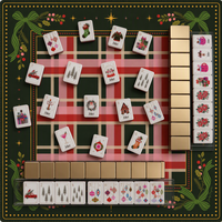 Jeu de tuiles de mahjong américain 160 pièces Thème Noël Père Noël Champagne Pliable Moderne Acrylique 2 couches Vente en gros Livraison rapide
