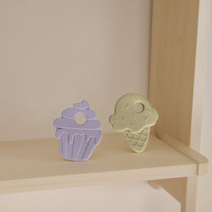 Perles d'<span class=keywords><strong>anneau</strong></span> de crème glacée en silicone de qualité alimentaire doux jouet de <span class=keywords><strong>dentition</strong></span> pour enfants à la mode avec breloques à mâcher cadeau pour bébé - Product Image 2