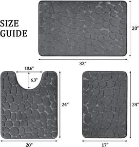 Juego de Alfombrillas de Baño 3 en 1 de Espuma Viscoelástica, Alfombrilla de Baño Suave, Absorbente, Lavable y Antideslizante para Baño - Product Image 2