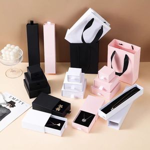 Valentine's Day Light <b>Pink</b> Jewelry <b>Gift</b> Box UV Printed with Embossing Sponge Lining for Ring Earrings Necklace Pendant Sets - Product Image 5