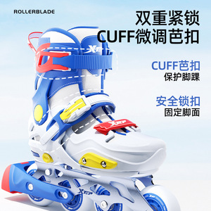 Xtep Patines de ruedas para niños, ruedas de una sola fila, suela de TPR, forro de malla, para edades de 3 a 12 años, entrenamiento de estilo libre para niños y niñas - Product Image 2