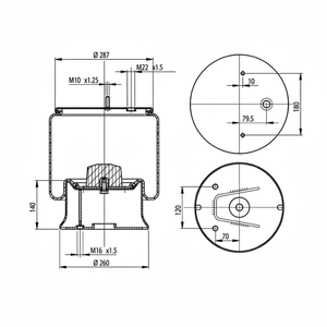Soffietti, Sospensioni Pneumatiche Adatte per Molle ad Aria BPW 277.2.420 - Product Image 1