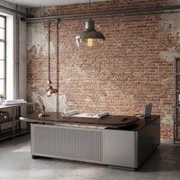 Bureau de direction haut de gamme avec serrure à code, peinture résistante à l'eau, écologique, dureté 3H, finition brillante 8 couches, mobilier exécutif premium pour PDG
