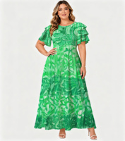 2026 Direct usine Robe longue pour femme, motif tribal polynésien imprimé tie-dye, taille naturelle, style estival délicat, pour les vacances