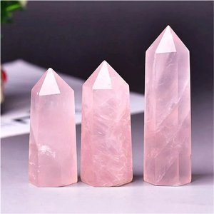 Tour de cristal de guérison en quartz <span class=keywords><strong>rose</strong></span> naturel à six points, baguette décorative pour la maison, cadeau de collection, vente en gros - Product Image 2