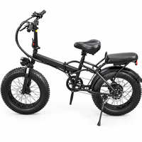 Vélo électrique pliable à batterie lithium 48V 15Ah, 20 pouces, pneus larges, moteur 800W, longue autonomie, promotionnel