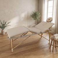 Table de massage portable de haute qualité en bois, pliable en quatre parties, réglable, pour salon de beauté, thérapie des méridiens