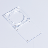 Plaques acryliques transparentes personnalisées pour boîtes découpées au laser, boîtes à bijoux et à pièces de collection, stock stable, logo personnalisé