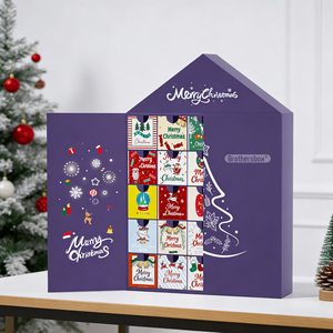 Calendario de Adviento Personalizado con Cuenta Regresiva de 24 Días, Materiales Reciclados, Doble Puerta, Caja de Regalo Navideñ<span class=keywords><strong>a</strong></span> 2026 - Product Image 4