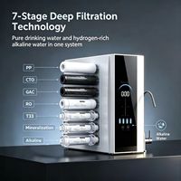 Système de purification d'eau RO intelligent pour la maison, filtre sous évier à 7 étapes produisant de l'eau pure, minérale, alcaline et hydrogénée