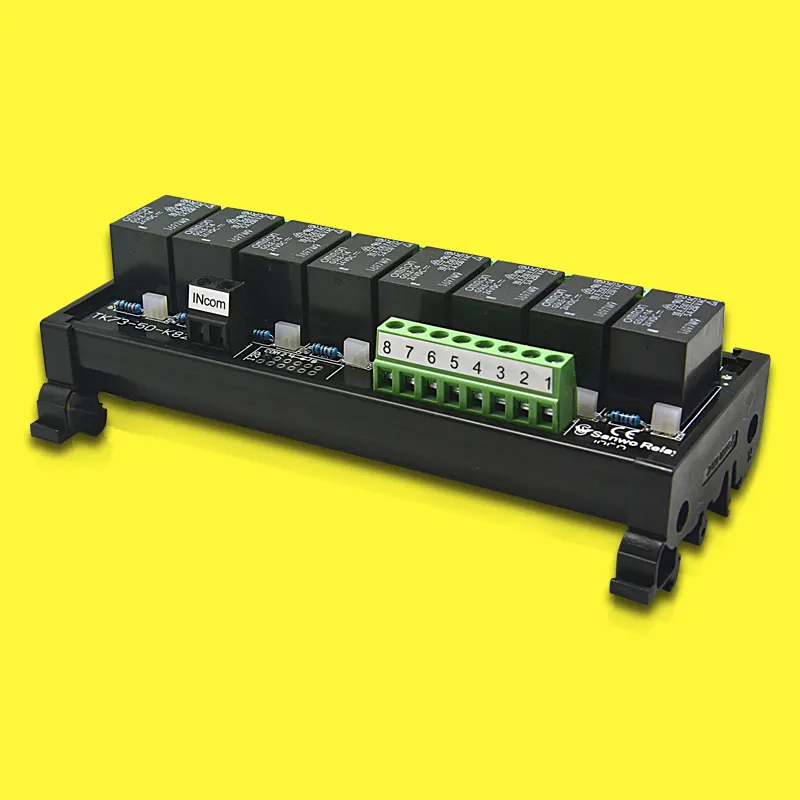 Modul 8-Way PLC Amplifier Tk73-50-k824 Jsi-24 VDC 12V/24VDC 10A Tampilan Miniatur Daya Rendah Relay Elektromagnetik
