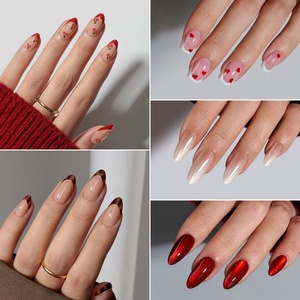 Juego de Uñas Postizas 3D de Lujo Personalizadas de Alta Calidad, Uñas Postizas de Gel Suave con Punta Francesa, Forma Almendrada y Cuadrada, Venta al Por Mayor - Product Image 2