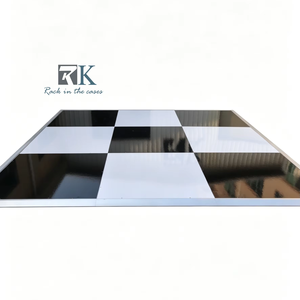 Good Quality Dance Floor Party Wedding Event Flooring with <b>White</b> and Black Panel Aluminum Edging - Product Image 1