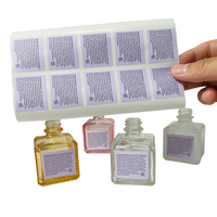 Étiquettes d'ingrédients rectangulaires imperméables pour flacons cosmétiques, étiquettes adhésives durables à finition mate pour flacons de parfum en verre