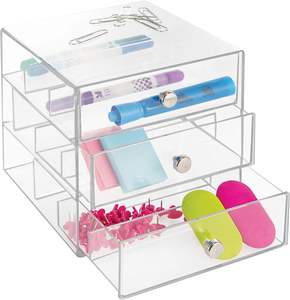 2024 Modern <b>Acrylic</b> Cosmetic <b>Storage</b> Box Transparent 3 Layer Drawer Makeup Organizer for Display Only Justincase - Product Image 2