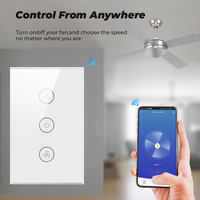 Interrupteur de ventilateur intelligent TUYA US Brésil WiFi minuterie sans fil télécommande interrupteurs de ventilateur de plafond muraux