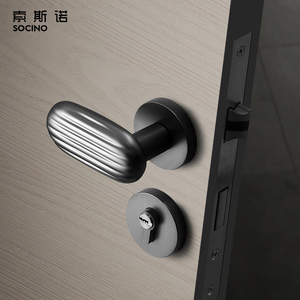 Modern Design Professional Zinc Alloy Black Gray Lever Tipo Door Lock and Handle Set para Bedroom Home Hotel - Product Image 2