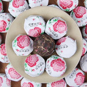 Mini Tuocha <span class=keywords><strong>Rose</strong></span> Pu'er Thé mûr combiné à des herbes, thé à la <span class=keywords><strong>rose</strong></span> rouge, thé santé - Product Image 1