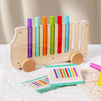 Nouveauté : Jeu de bâtonnets en bois pour l'apprentissage précoce, jeu d'association des couleurs, jouet éducatif pour les enfants de 5 à 7 ans, incontournable pour les jeux des bébés