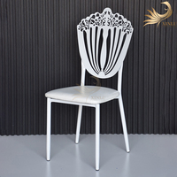 Chaises de salle à manger modernes minimalistes en métal blanc durable, chaises de banquet, salle de mariage, meubles de jardin en fer forgé, salon
