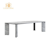 Ensemble de tables à manger en marbre naturel au design moderne et luxueux, meubles pour la maison, table centrale longue, 8 places pour salle à manger