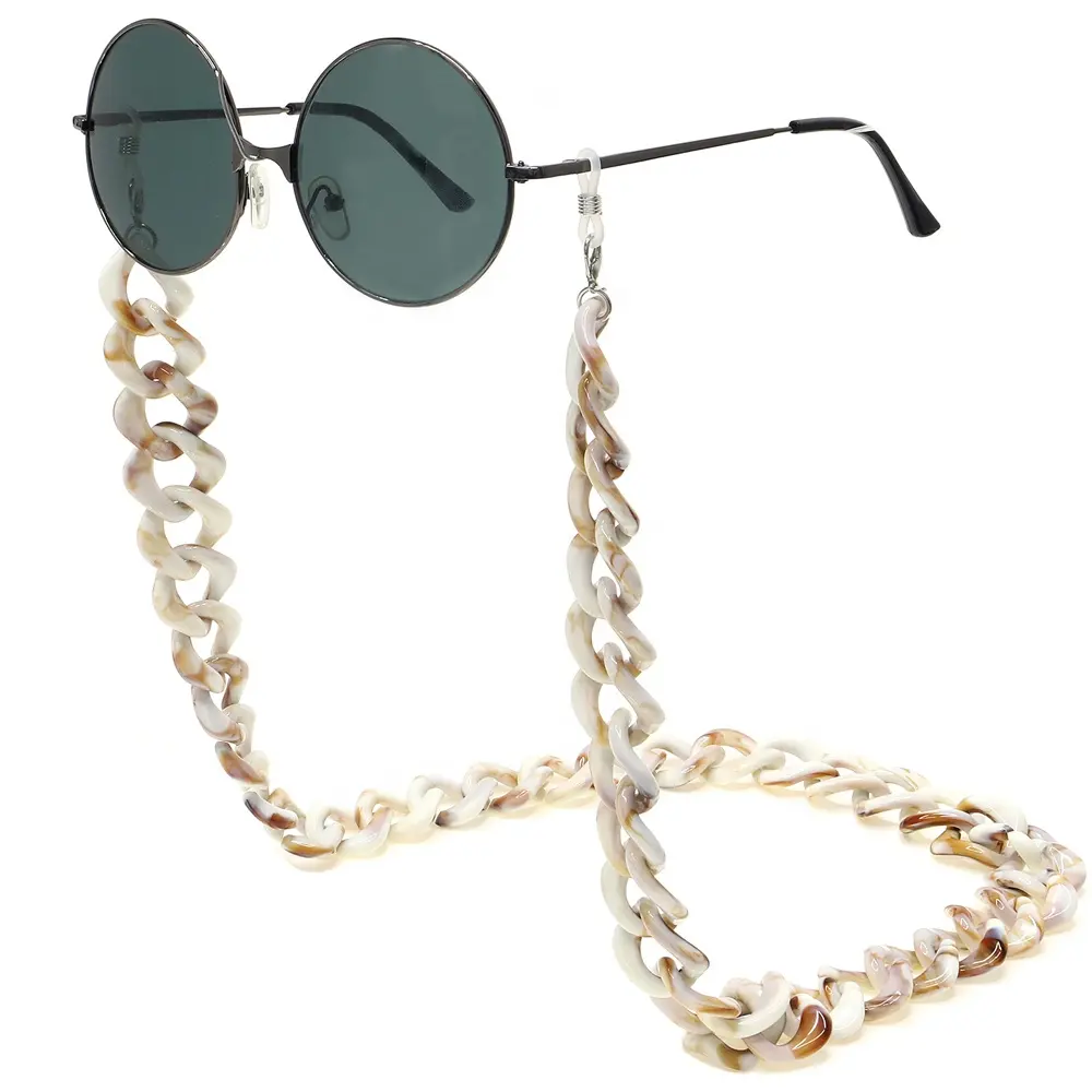 Personalizzato resina acrilica modello della shell catena di occhiali di modo variopinto 4 Angolo di diamante a forma di catena di occhiali occhio occhiali accessori