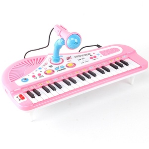 Juguete Musical para Niños, Piano de Juguete con Teclado de 37 Teclas, Instrumentos Musicales Electrónicos Multifuncionales de Color Rosa con Micrófono, Mi Primer Piano de Juguete - Product Image 4