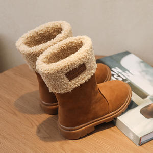 韓国ファッション子供用冬子供用スエードプリンセスシューズ暖かい甘い赤ちゃん女の子ロングスノーブーツ - Product Image 3