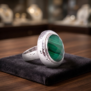 Bague en argent sterling 925 de qualité supérieure pour homme avec quartz clair et malachite, idéale pour les occasions spéciales, prix direct usine Thaïlande - Product Image 2