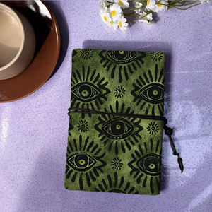 A6 fait à la main Vintage Notebook Tie Closure Papier jaune épais Cadeau réfléchi pour les partenaires d'affaires lors de réunions <span class=keywords><strong>avec</strong></span> Evil-Ey - Product Image 3