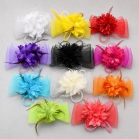 En gros, Pince à cheveux en organza légère avec nœud et coiffe florale pour demoiselles d'honneur, idéale pour les fêtes costumées, festivals de musique et les amateurs de DIY, avec dentelle