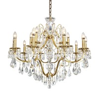 Lustre en cristal et laiton de style français, luminaire suspendu vintage de style bougie américaine pour salon, salle à manger, chambre à coucher