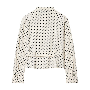 PB&ZA Wanita 2026 Musim Panas Gugur Jaket Polkadot Retro Lengan Panjang Kerah Tegak Jaket Kasual Mantel Bernapas - Product Image 3
