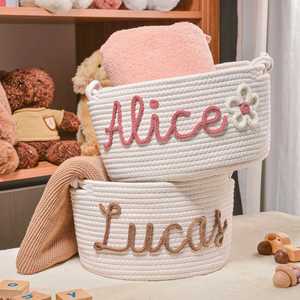 Cesta Plegable para Bebé, Cestas Tejidas de Algodón, Organizador Personalizado para Pañales y Ropa, Decoración para Guardarropa de Bebé - Product Image 2