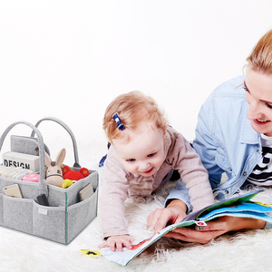 <span class=keywords><strong>Morbido</strong></span> <span class=keywords><strong>Feltro</strong></span> Borsa Per Pannolini Grande <span class=keywords><strong>Feltro</strong></span> Portatile Del Pannolino Del Bambino di Stoccaggio Caddy Con Fodera Impermeabile - Product Image 6