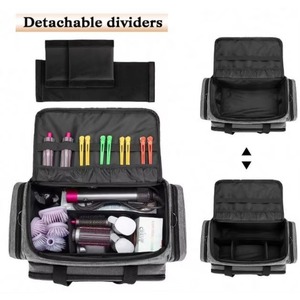 Échantillon gratuit : Sac de coiffeur grande capacité avec séparateurs ajustables, étui de voyage pour barbier pouvant contenir divers outils de coupe de cheveux - Product Image 3
