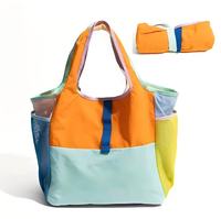 Sac de courses pliable avec pochette de rangement, sac fourre-tout réutilisable pour les courses, logo personnalisé, sac de courses écologique léger sur roulettes