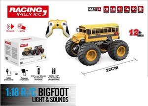 Camión <span class=keywords><strong>de</strong></span> <span class=keywords><strong>Control</strong></span> <span class=keywords><strong>Remoto</strong></span> <span class=keywords><strong>a</strong></span> Escala 1:18, 2.4GHz, Autobús Escolar RC, Camión Todoterreno con Luces LED y Sonido, Vehículo Todoterreno - Product Image 6